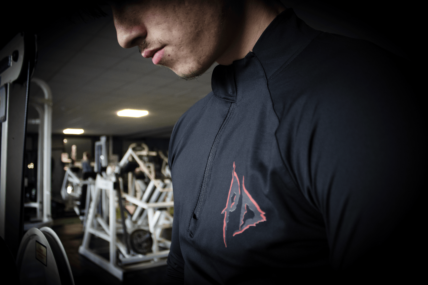 Phantom Dusk Long Sleeve Quarter Zip Compression Dark red.