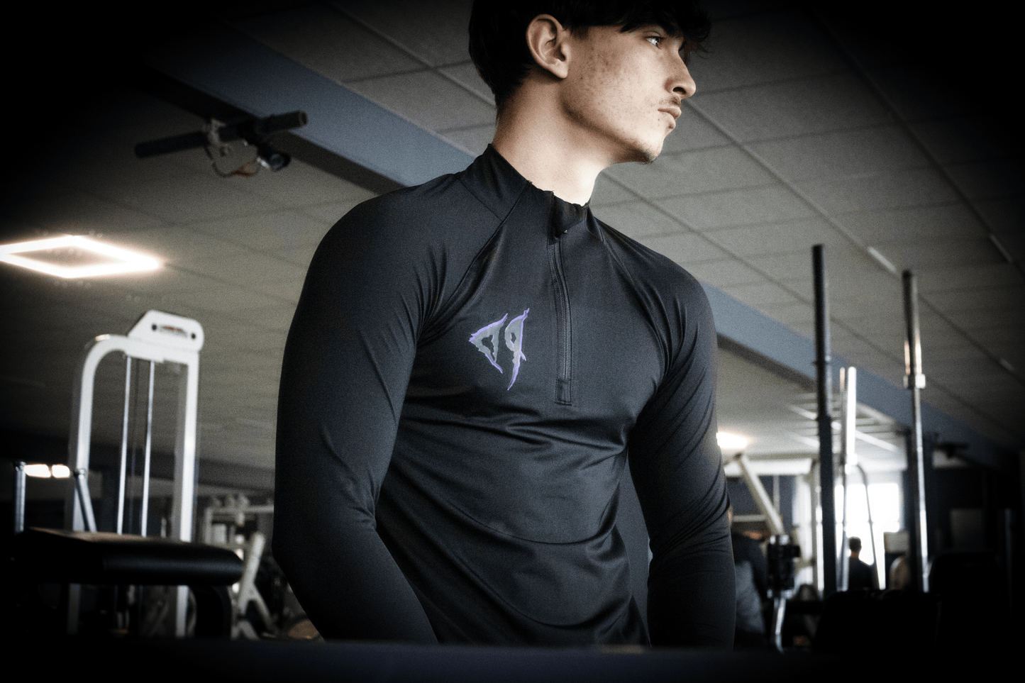 Phantom Dusk Long Sleeve Quarter Zip Compression Purple.