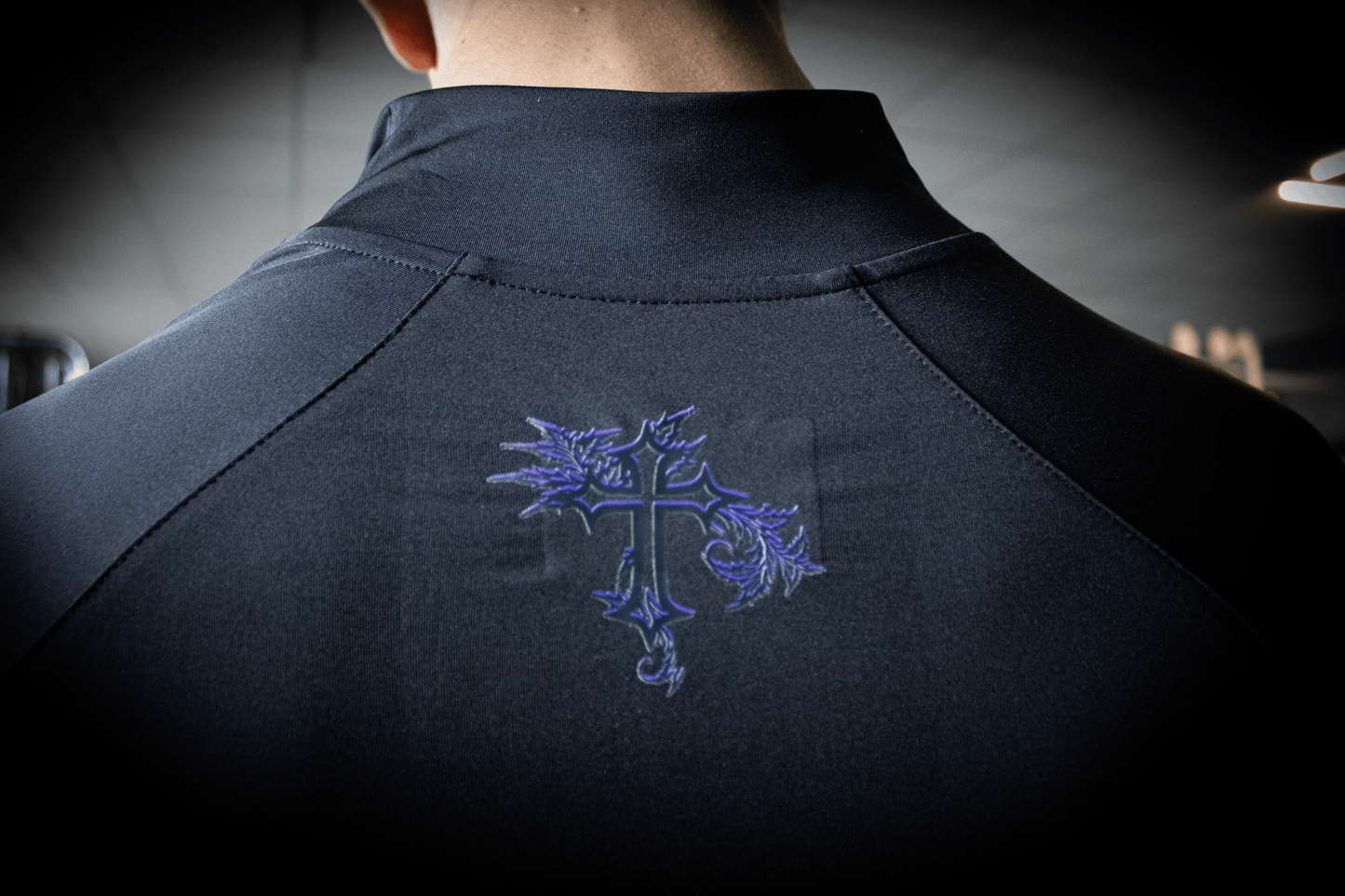 Phantom Dusk Long Sleeve Quarter Zip Compression Purple.