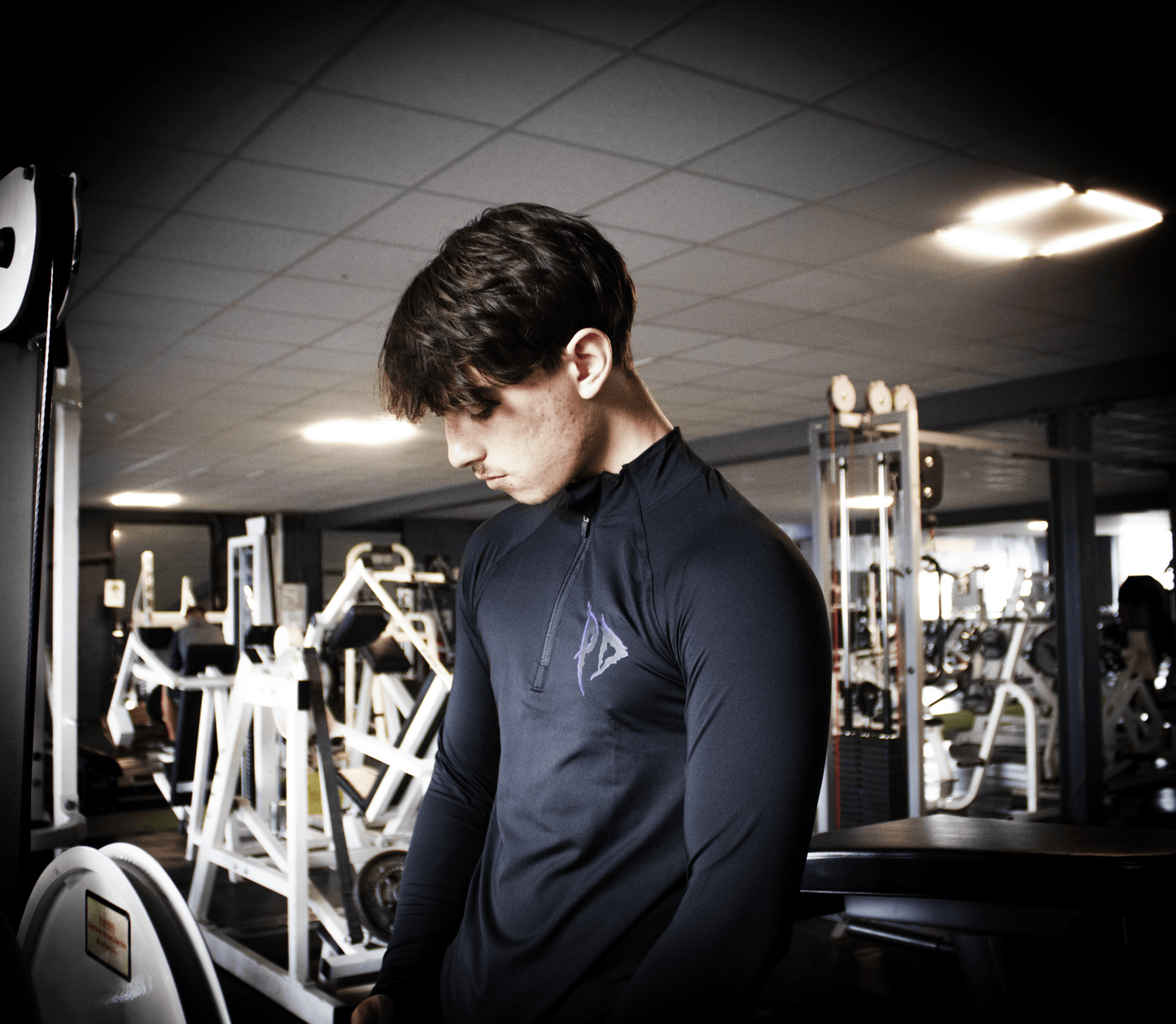 Phantom Dusk Long Sleeve Quarter Zip Compression Purple.