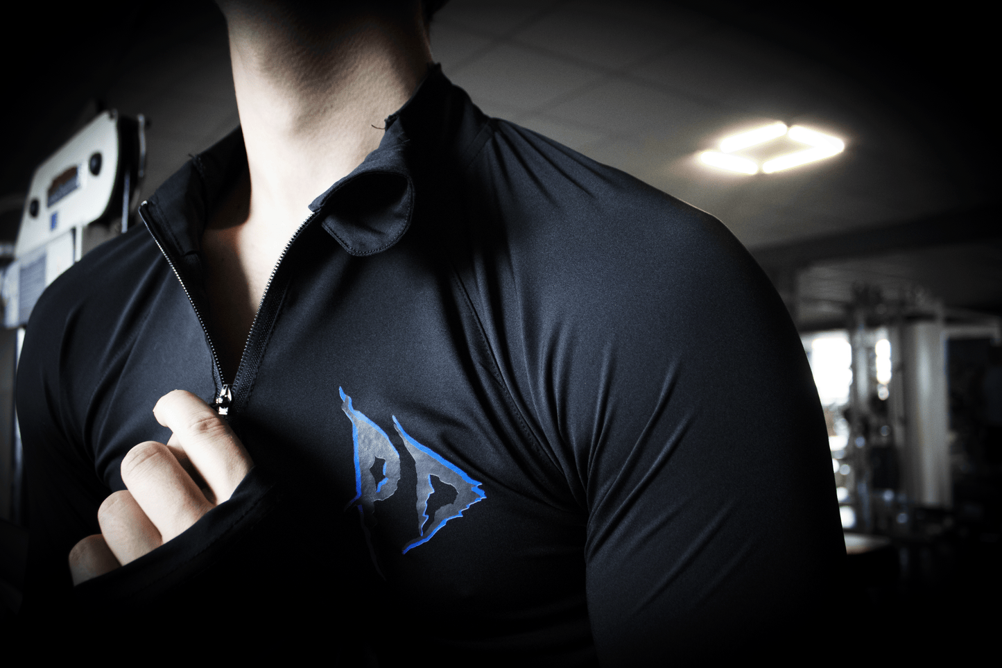 Phantom Dusk Long Sleeve Quarter Zip Compression Blue.