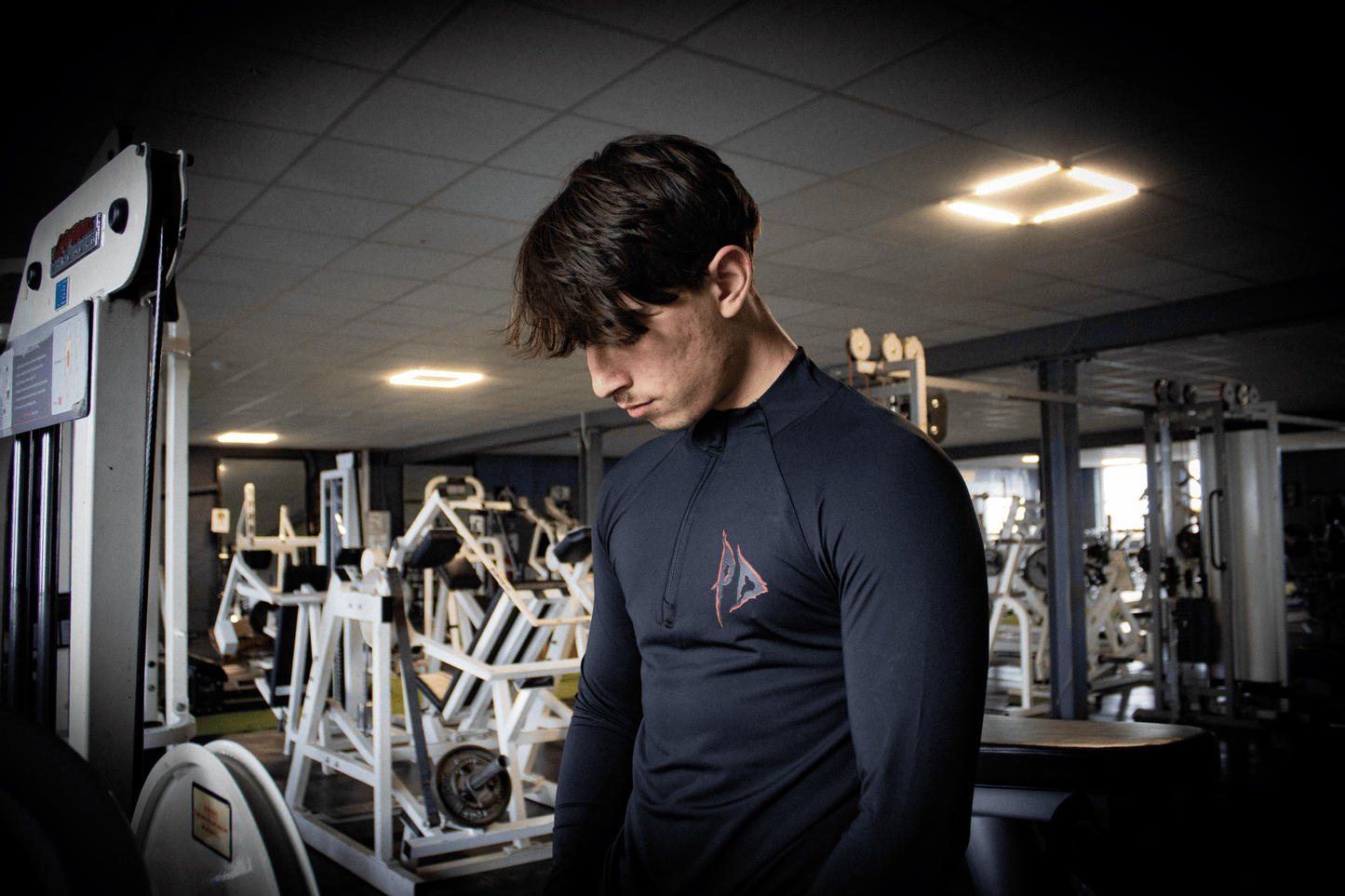 Phantom Dusk Long Sleeve Quarter Zip Compression Dark red.