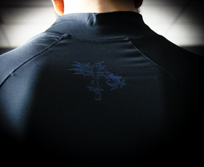 Phantom Dusk Long Sleeve Quarter Zip Compression Blue.
