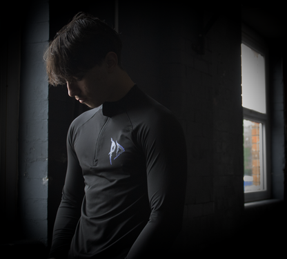 Phantom Dusk Long Sleeve Quarter Zip Compression Blue.
