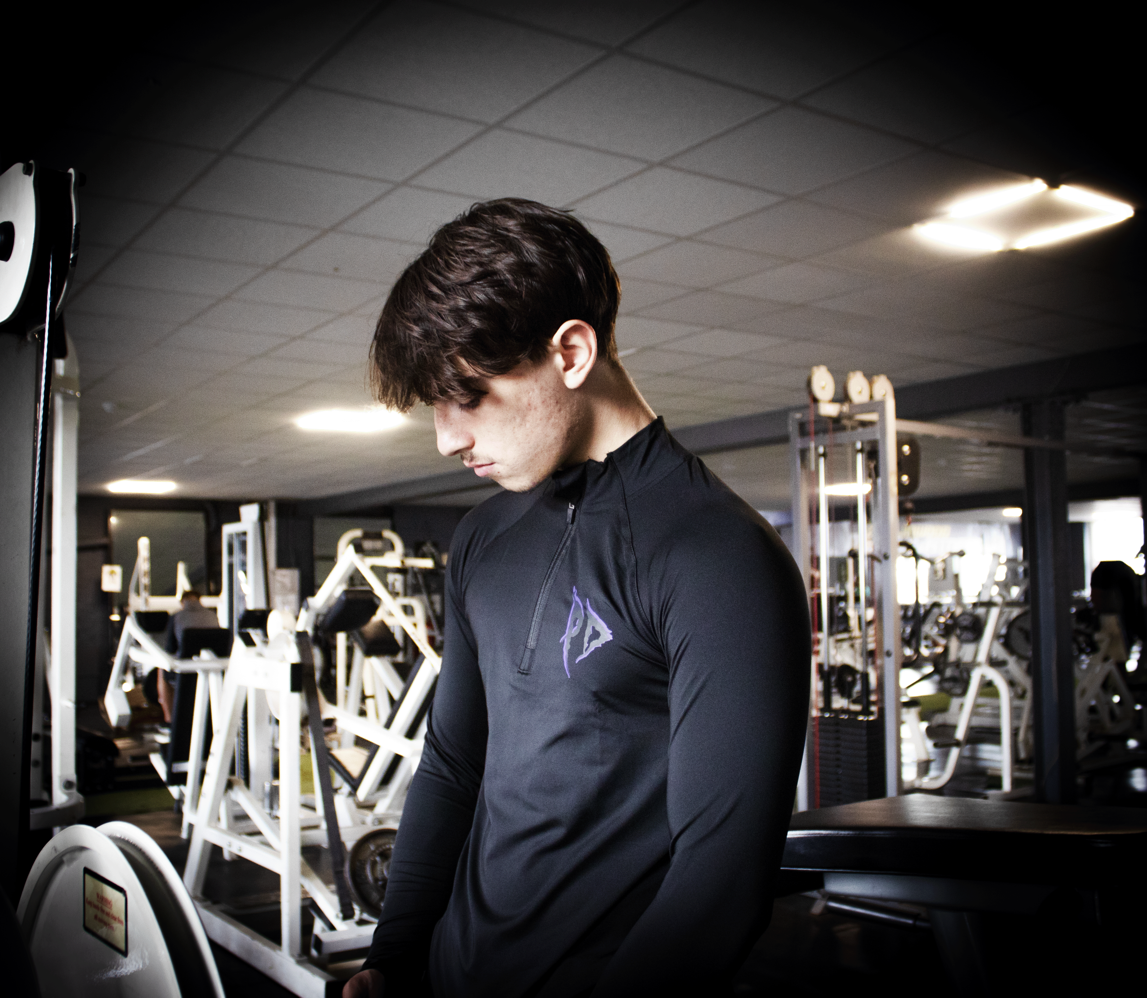 Phantom Dusk Long Sleeve Quarter Zip Compression Purple.