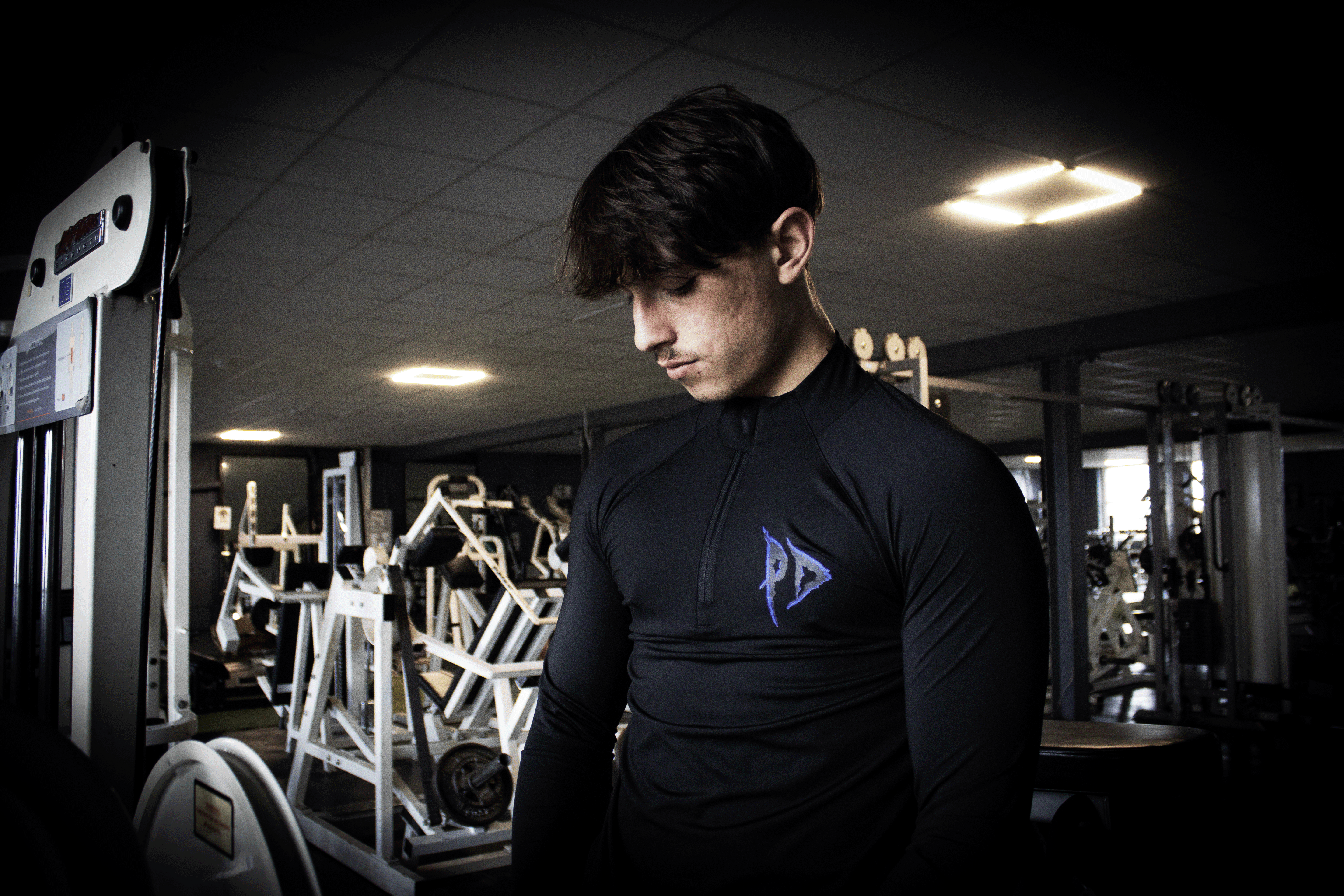 Phantom Dusk Long Sleeve Quarter Zip Compression Blue.