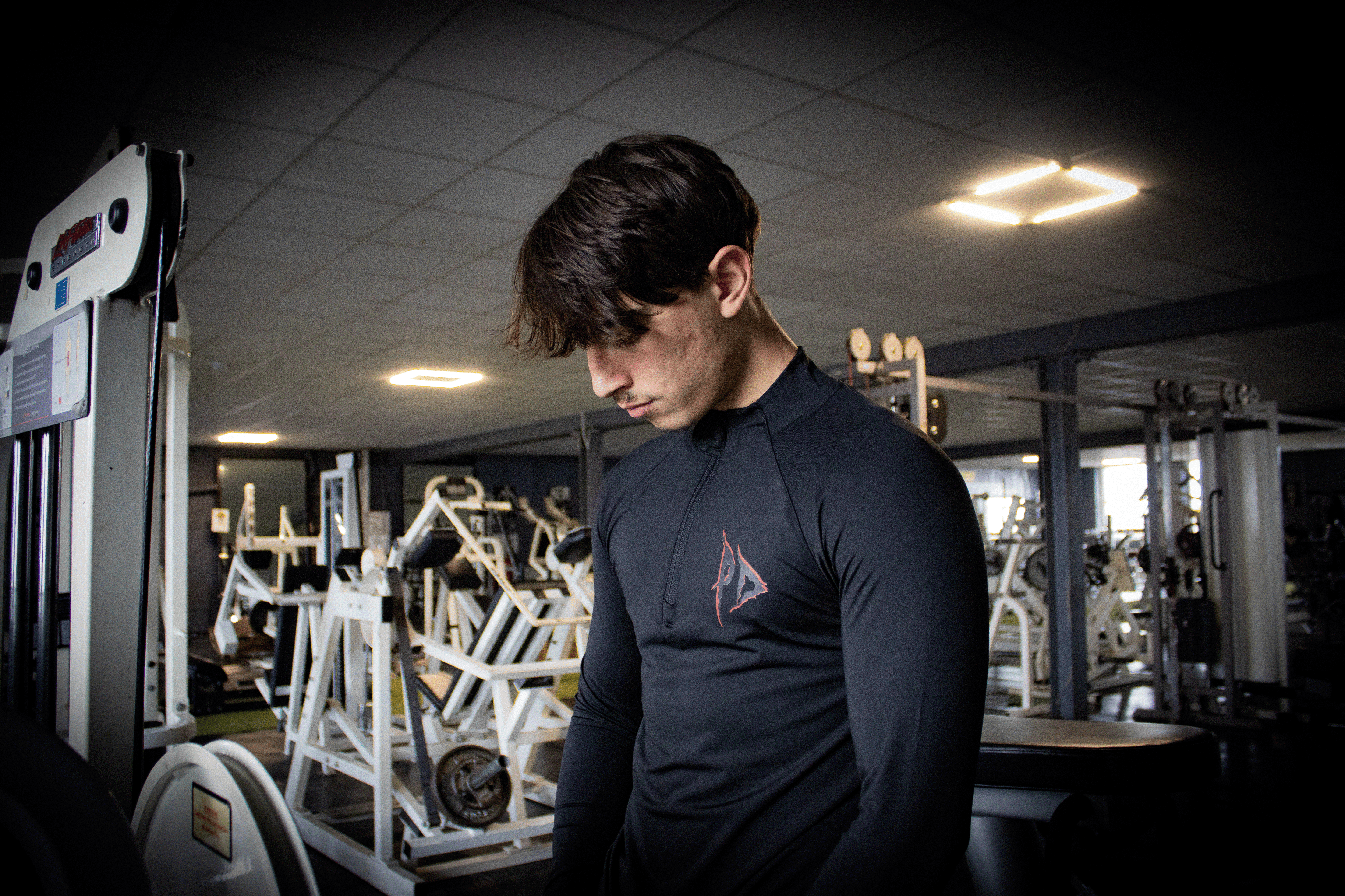 Phantom Dusk Long Sleeve Quarter Zip Compression Dark red.